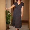 Collectif Riley Mini Polka 40's Swing Dress Navy