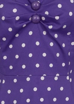 Collectif Dolores Pretty Polkadot 50's Swing Dress Purple -Smashed Lemons shop collectif SS210824A dolores pretty pol sw dress pur 4 8ada95d1 d48f 4838 af34 a55e4d6823bc 1024x1024