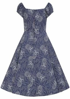 Collectif Dolores Pineapple Palm 50's Swing Dress Navy -Smashed Lemons shop collectif SS210824B dolores pineapple palm dress nav 1 04f24600 8120 42a0 b94a 0867581a5e47 1024x1024