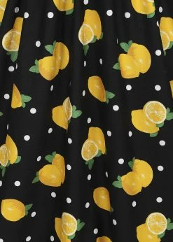Collectif Demira Polka Lemon 50's Swing Dress Black -Smashed Lemons shop collectif SS210827B demira polka lemon sw dress blk 2 1024x1024