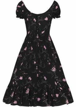 Collectif Carmen Tipsy Elephants 50's Swing Dress Black -Smashed Lemons shop collectif SS210830B carmen tipsy elephants dress blk 1 1024x1024