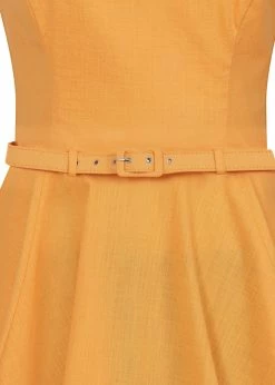 Collectif Nova Heart Trim 50's Swing Dress Orange -Smashed Lemons shop collectif SS210837A nova heart swing dress org 2 1024x1024
