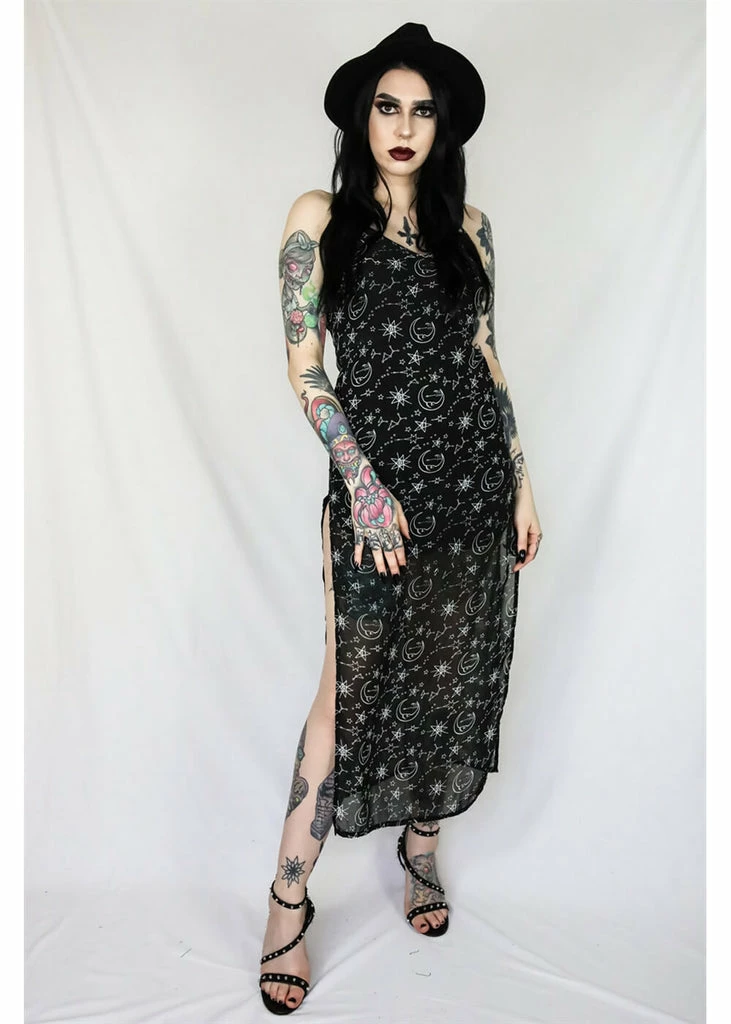 Coven United Moon Maxi 70's Dress Black 3 Coven United Moon Maxi 70's Dress Black