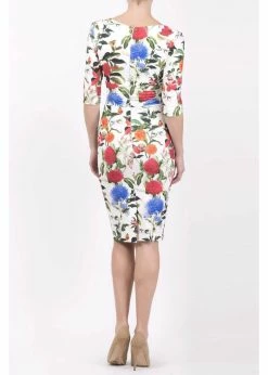 Diva Catwalk Cynthia Floral 50's Pencil Dress Rose Blush -Smashed Lemons shop diva catwalk cynthia floral pencil dress rose blush 1 1024x1024