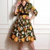 Hearts & Roses Tessa Floral 50's Swing Dress Black -Smashed Lemons shop hearts roses 467 tessa floral swing dress blk 1 1024x1024
