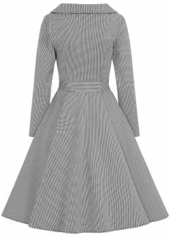 Hearts & Roses Mae Houndstooth 50's Swing Dress Black White -Smashed Lemons shop hearts roses 472 mae houndstooth swing dress blk wt 4 1024x1024