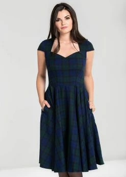 Hell Bunny Aberdeen Dublin Tartan 50's Swing Dress Green -Smashed Lemons shop hell bunny 10004543 aberdeen dublin tartan swing dress grn 1 1024x1024