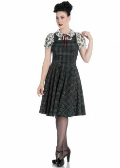 Hell Bunny Peebles Tartan Pinafore 40's Dress Green 9 Hell Bunny Peebles Tartan Pinafore 40's Dress Green -Smashed Lemons shop hell bunny 4735 peebles pinefore dress green 2 1024x1024
