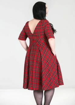 Hell Bunny Irvine Tartan 50's Swing Dress Red -Smashed Lemons shop hell bunny 4823 irvine 50 dress red 5 1024x1024
