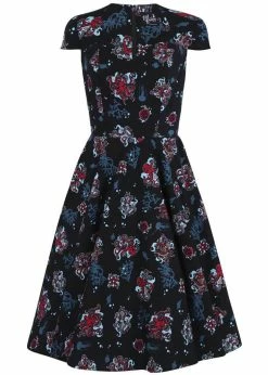 Hell Bunny Poseidon 50's Swing Dress Black