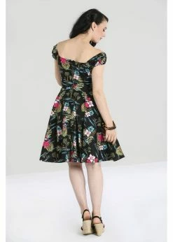 Hell Bunny Noa Noa Tiki 50's Mid Swing Dress Black -Smashed Lemons shop hell bunny HLB40081 noa noa swing dress blk 2 9dc775e4 e6d7 46e3 891a 9d32215e1067 1024x1024