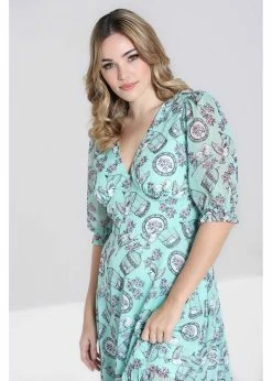 Hell Bunny Willow Sparrow Birdcage 70's Midi Dress Mint -Smashed Lemons shop hell bunny HLB40179 willow sparrow dress mnt 4 1024x1024