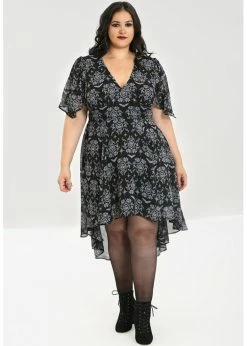 Hell Bunny Lost Whispers 70's Dress Black -Smashed Lemons shop hell bunny HLB40189 lost whispers dress blk 8 1024x1024
