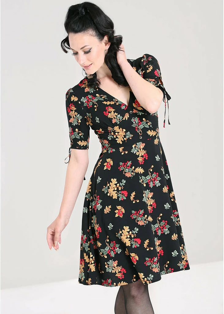 Hell Bunny Aurelia Mid 40's A-Line Dress Black 4 Hell Bunny Aurelia Mid 40's A-Line Dress Black - Image 2