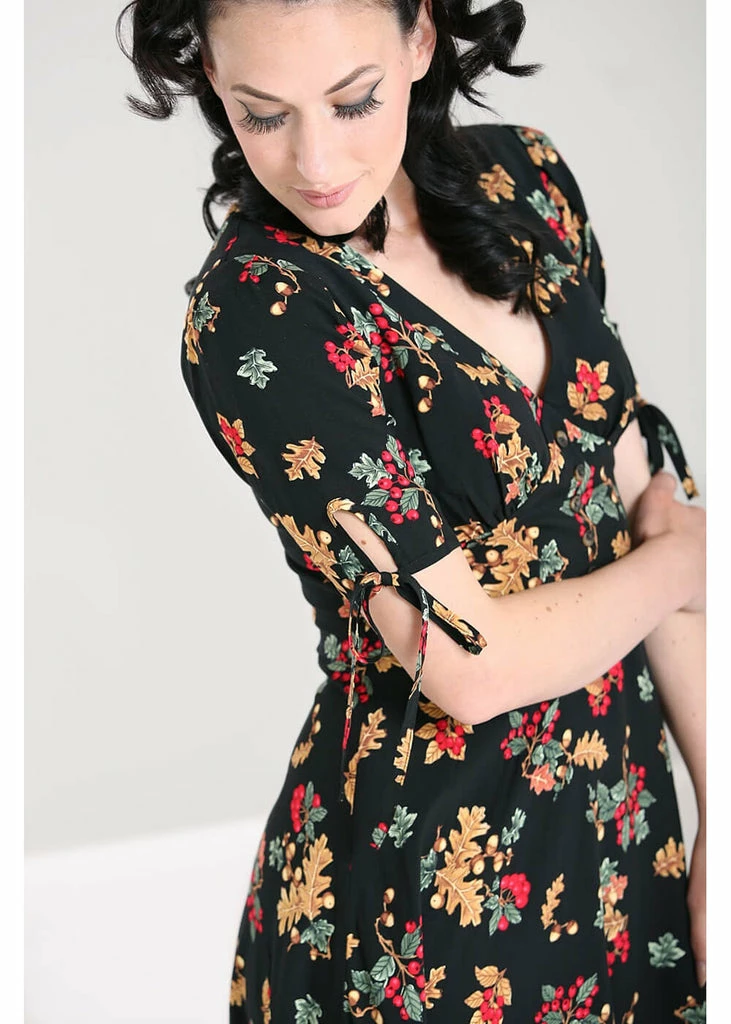 Hell Bunny Aurelia Mid 40's A-Line Dress Black 8 Hell Bunny Aurelia Mid 40's A-Line Dress Black - Image 6