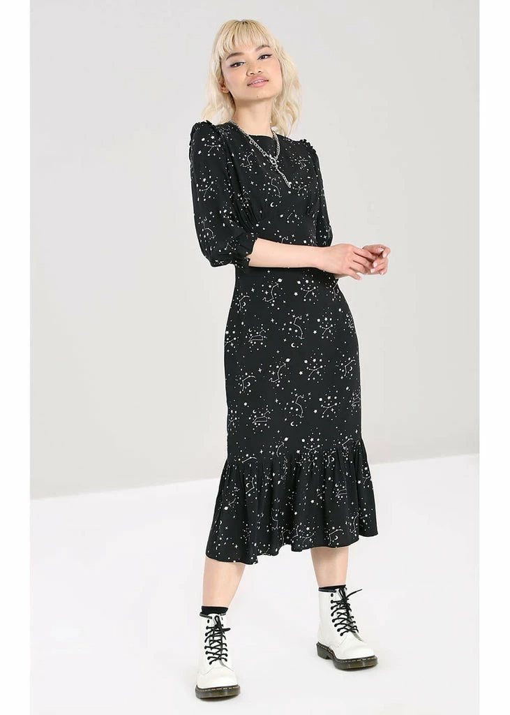 Hell Bunny Zodiac 70's Maxi Dress Black 8 Hell Bunny Zodiac 70's Maxi Dress Black - Image 6