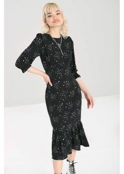 Hell Bunny Zodiac 70's Maxi Dress Black