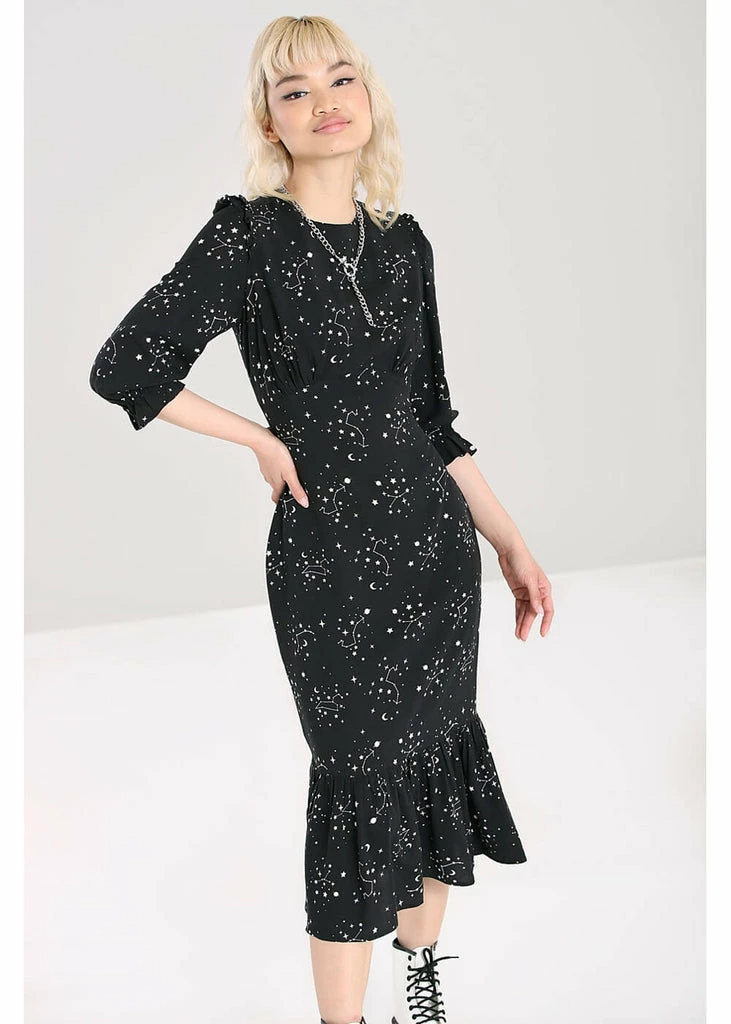 Hell Bunny Zodiac 70's Maxi Dress Black 3 Hell Bunny Zodiac 70's Maxi Dress Black