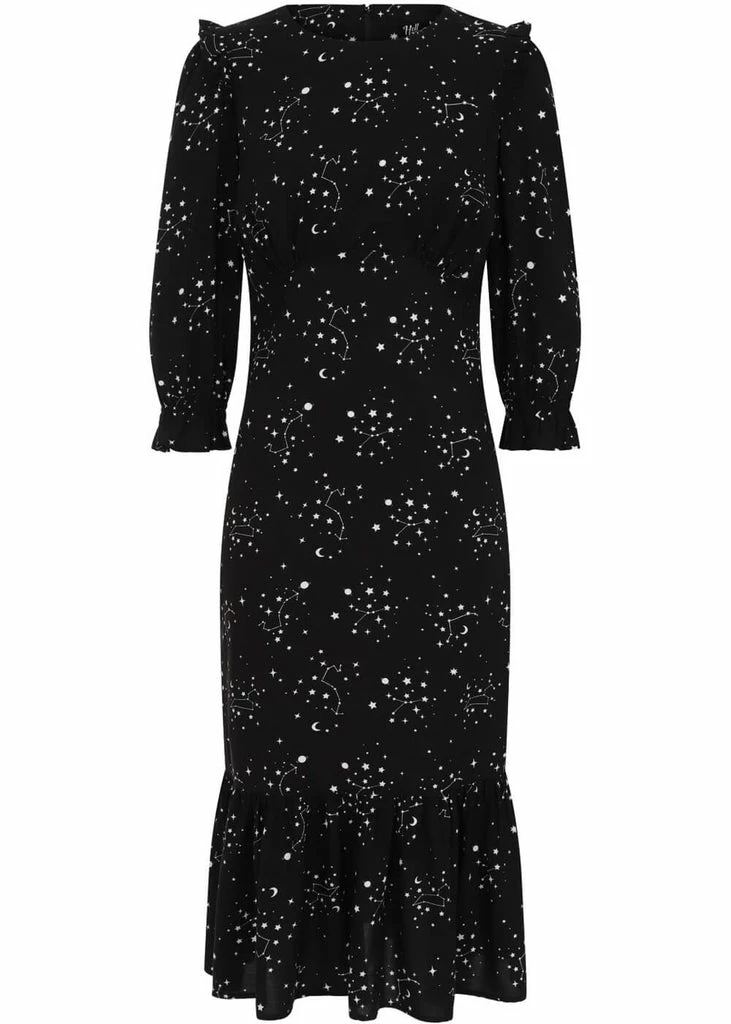 Hell Bunny Zodiac 70's Maxi Dress Black 4 Hell Bunny Zodiac 70's Maxi Dress Black - Image 2