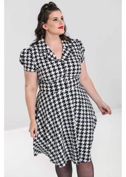 Hell Bunny Blake Houndstooth 60's Midi Dress Black White -Smashed Lemons shop hell bunny HLB40221 blake midi dress blk white 6 f2fce2ac 2645 406f b2e6 4fc3aecc299d 1024x1024