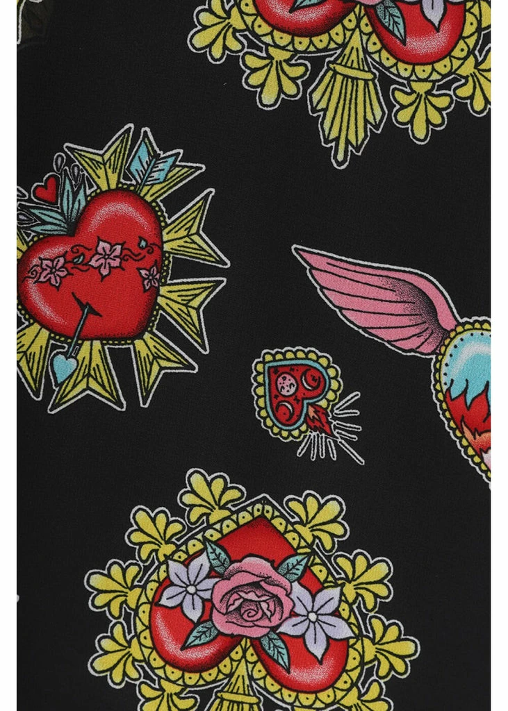 Hell Bunny Amias Sacred Heart 60's Dress Black 4 Hell Bunny Amias Sacred Heart 60's Dress Black - Image 2