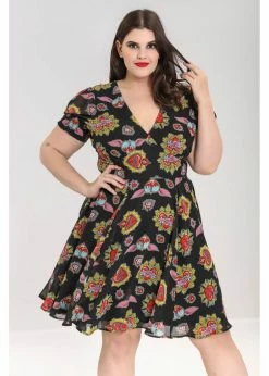 Hell Bunny Amias Sacred Heart 60's Dress Black