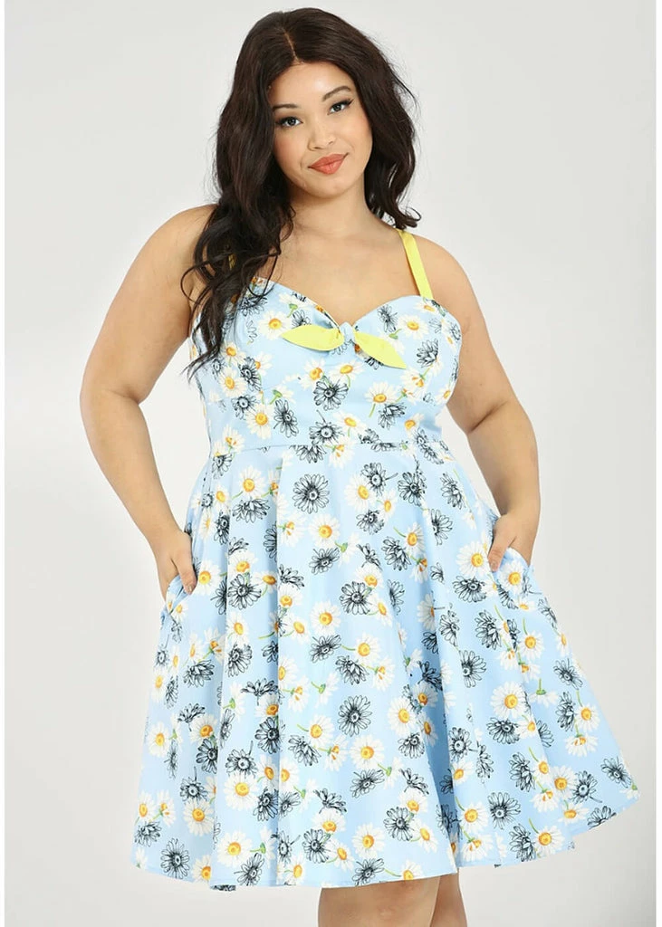 Hell Bunny Daisy 50's Swing Dress Blue 5 Hell Bunny Daisy 50's Swing Dress Blue - Image 3
