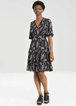 Hell Bunny In The Moonlight Moth 70's Dress Black -Smashed Lemons shop hell bunny HLB40228 in to the moonlight dress blk 1 1024x1024