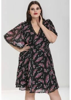 Hell Bunny In The Moonlight Moth 70's Dress Black