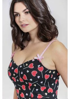 Hell Bunny Lollies Hearts 50's Swing Dress Black 11 Hell Bunny Lollies Hearts 50's Swing Dress Black -Smashed Lemons shop hell bunny HLB40248 lollies mid swing dress blk 2 1024x1024