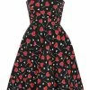 Hell Bunny Lollies Hearts 50's Swing Dress Black 1 Hell Bunny Lollies Hearts 50's Swing Dress Black -Smashed Lemons shop hell bunny HLB40248 lollies mid swing dress blk 4 1024x1024
