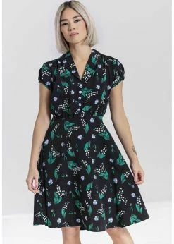 Hell Bunny Good Luck 40's Midi Dress Black