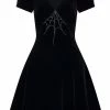 Hell Bunny Morticia Spiderweb Velvet 40's Dress Black -Smashed Lemons shop hell bunny HLB40276 morticia dress blk 0 1024x1024