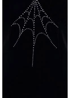 Hell Bunny Morticia Spiderweb Velvet 40's Dress Black -Smashed Lemons shop hell bunny HLB40276 morticia dress blk 1 1024x1024