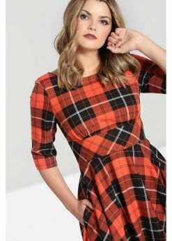 Hell Bunny Clementine Pumpkin Tartan 50's Swing Dress Orange -Smashed Lemons shop hell bunny HLB40280 clementine swing dress orange 2 2044a119 fd47 4ca6 991c 2a42477a508d 1024x1024