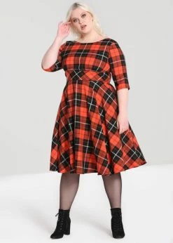 Hell Bunny Clementine Pumpkin Tartan 50's Swing Dress Orange -Smashed Lemons shop hell bunny HLB40280 clementine swing dress orange 3 52fbc96f 584e 4c0d 8776 4c4083b615fe 1024x1024