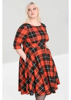 Hell Bunny Clementine Pumpkin Tartan 50's Swing Dress Orange -Smashed Lemons shop hell bunny HLB40280 clementine swing dress orange 5 8d3820fb 5894 475b 952d 728adc93dce6 1024x1024