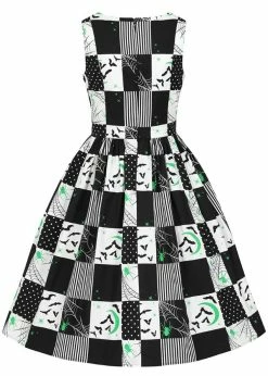 Hell Bunny Annie Bats 50's Swing Dress Black White -Smashed Lemons shop hell bunny HLB40287 annie swing dress blk wt 7 cc66d519 9458 4198 bee7 f9e71012c367 1024x1024