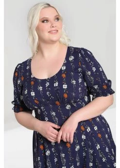 Hell Bunny Asta Floral 70's Maxi Dress Blue -Smashed Lemons shop hell bunny HLB40289 astra maxi dress navy 7 1024x1024