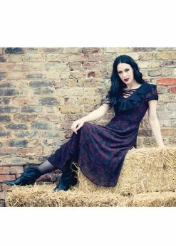 Hell Bunny Clarice Snake 70's Maxi Dress Black -Smashed Lemons shop hell bunny HLB40299 clarice maxi dress blk 4 1024x1024