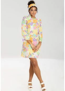 Hell Bunny Florette 60's Mini Dress Multi -Smashed Lemons shop hell bunny HLB40301 florette mini dress mul 1 1024x1024