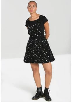 Hell Bunny Bat 60's Pinafore Dress Black -Smashed Lemons shop hell bunny HLB40312 bat pinafore swing dress blk 2 1024x1024