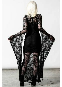 Killstar Phenemena Velvet Lace Maxi Dress Black -Smashed Lemons shop killstar KSRA004457 phenemena dress blk 2 1024x1024