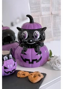 Killstar Meowloween Cat Ceramic Pot Black -Smashed Lemons shop killstar KSRA004535 meowloween ceramic pot 1 1024x1024
