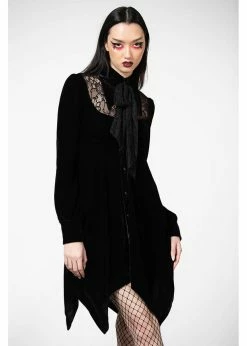 Killstar Nymyra Velvet Cameo 60's Dress Black