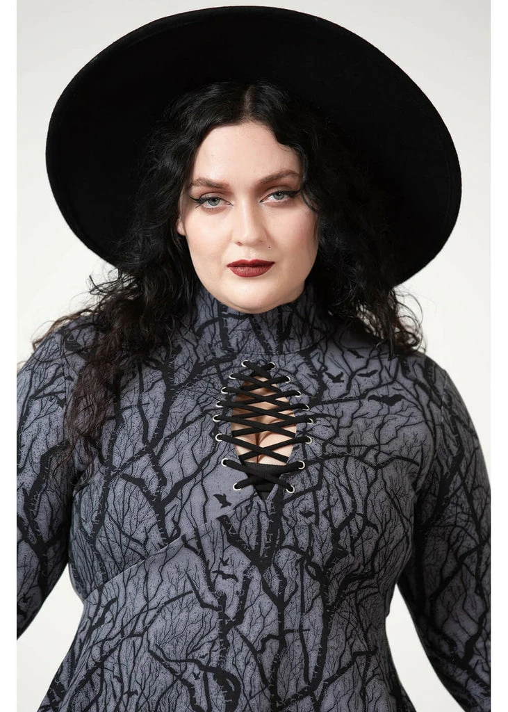 Killstar Divine Touch Wicked Wood Keyhole Dress Black 4 Killstar Divine Touch Wicked Wood Keyhole Dress Black - Image 2