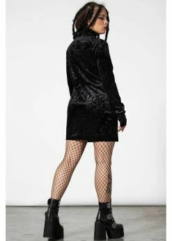 Killstar Blasphemia Velvet Pencil Dress Black -Smashed Lemons shop killstar KSRA005212 blasphemia pencil dress blk 1 3a83571a 9cca 4fa5 8475 3851939fe720 1024x1024