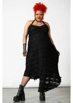 Killstar Nightwire Halter Dress Black