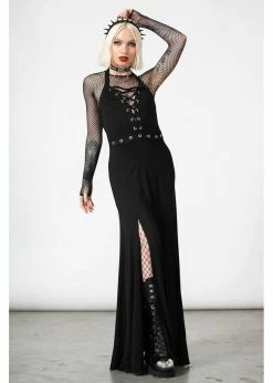 Killstar Tristania Maxi Halter Dress Black