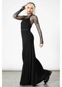 Killstar Tristania Maxi Halter Dress Black -Smashed Lemons shop killstar KSRA005646 tristania maxi dress blk 4 af5bfaa1 bd75 4f40 84df 99686b89883d 1024x1024